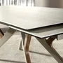 Dining Tables - Rectangular extending dining table in porcelain marble, metallic sand - ANGEL CERDÁ