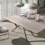 Dining Tables - Rectangular extending dining table in porcelain marble, metallic sand - ANGEL CERDÁ