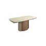 Dining Tables - Rectangular extending dining table in porcelain marble, metallic sand - ANGEL CERDÁ