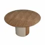 Dining Tables - Round dining table walnut and metallic sand steel - ANGEL CERDÁ