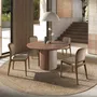 Dining Tables - Round dining table walnut and metallic sand steel - ANGEL CERDÁ