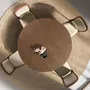 Dining Tables - Round dining table walnut and metallic sand steel - ANGEL CERDÁ