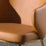 Chaises - Chaise en similicuir marron - ANGEL CERDÁ