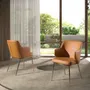 Chaises - Chaise en similicuir marron - ANGEL CERDÁ