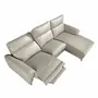 Sofas - Right chaise longue relax sofa grey leather - ANGEL CERDÁ
