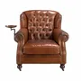 Armchairs - Cognac brown leather Chester armchair - ANGEL CERDÁ
