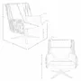 Fauteuils - Fauteuil pivotant en cuir et tissu marron imprimé - ANGEL CERDÁ