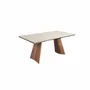 Dining Tables - Rectangular extending dining table in porcelain marble and walnut effe - ANGEL CERDÁ