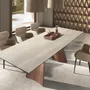 Dining Tables - Rectangular extending dining table in porcelain marble and walnut effe - ANGEL CERDÁ