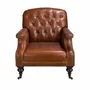 Fauteuils - Fauteuil Chester en cuir marron cognac - ANGEL CERDÁ