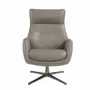 Armchairs - Reclining swivel armchair upholstered in grey leather and darkened steel - ANGEL CERDÁ