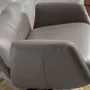 Armchairs - Reclining swivel armchair upholstered in grey leather and darkened steel - ANGEL CERDÁ