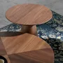 Coffee tables - Walnut round corner table - ANGEL CERDÁ