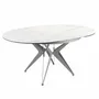 Dining Tables - Round extendable dining table in porcelain marble and grey steel - ANGEL CERDÁ