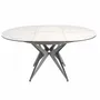 Dining Tables - Round extendable dining table in porcelain marble and grey steel - ANGEL CERDÁ