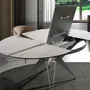 Dining Tables - Round extendable dining table in porcelain marble and grey steel - ANGEL CERDÁ