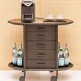 Restaurant trolleys - ARCADE WOOD COFFEE AND TEA CART OVAL - GIOBAGNARA