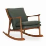 Chairs - Ruru - Lounge Chair with Green Leather - ALANKARAM