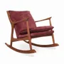 Chaises - Ruru - Fauteuil Lounge en Tissu Rouge - ALANKARAM