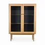 Bookshelves - Cisty Solidwood Storage Unit with Glass - ALANKARAM
