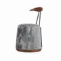 Chairs - Credu - Teakwood Pouffe cum Chair With Green Textured Fabric - ALANKARAM