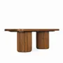 Dining Tables - Otutu Teakwood Dining Table with Quartz Top - ALANKARAM