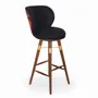 Chairs - Bhrami - Wooden High Chair with Golden PU - ALANKARAM