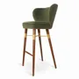 Chairs - Cubuk - Solidwood Bar Chair with Golden PU - ALANKARAM
