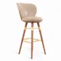 Chairs - Bhrami - Wooden High Chair with Golden PU - ALANKARAM