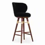Chairs - Bhrami - Wooden High Chair with Golden PU - ALANKARAM