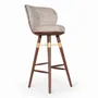 Chairs - Bhrami - Wooden High Chair with Golden PU - ALANKARAM