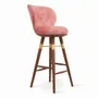Chairs - Bhrami - Wooden High Chair with Golden PU - ALANKARAM