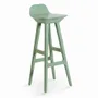 Chaises - Inalt - Chaise haute / de bar avec revêtement en PU chêne clair vert aloès - ALANKARAM