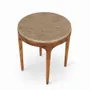 Autres tables  - Ikhola - Table d'appoint en teck avec plateau en pierre - ALANKARAM