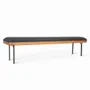 Benches - Benci Solidwood Bench with Black Fabric - ALANKARAM