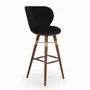 Chairs - Bhrami - Wooden High Chair with Golden PU - ALANKARAM
