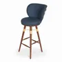 Chairs - Bhrami - Wooden High Chair with Golden PU - ALANKARAM