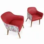 Chairs - Aavaha - Wooden Legs (Printed Fabric) - ALANKARAM