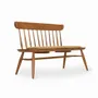 Benches - Buyuk Teakwood Bench with Yellow Fabric - ALANKARAM
