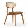 Chairs - Aria - Teakwood Dining & Study Chair with Rattan Back - ALANKARAM