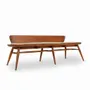 Benches - Buyuk Teakwood Bench with Grey Fabric - ALANKARAM
