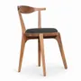 Chairs - Dogo - Teakwood Chair With Black Fabric - ALANKARAM