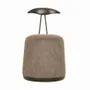 Chairs - Credu - Solidwood Pouffe Cum Chair with Grey Fabric - ALANKARAM