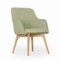 Chairs - Dolt - Solidwood Dining Chair with Green Fabric - ALANKARAM