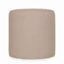 Ottomans - Pouffe - Round Ottoman with Grey Fabric - ALANKARAM