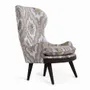 Chairs - Dubu - Lounge Chair with Multicolor Printed Fabric - ALANKARAM