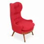 Chaises - Dubu - Fauteuil Lounge en Tissu Rouge - ALANKARAM