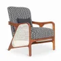 Chairs - Egri - Teakwood Lounge Chair with Rattan - ALANKARAM