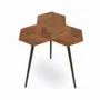 Other tables - Esagono - Metal Side Table with Wooden Top - ALANKARAM
