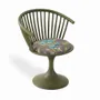 Chairs - Eski - Solidwood Chair with Green Fabric - ALANKARAM